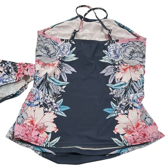 Venus Greyish Blue Floral Tankini‎ - Size 12 - Picture 5 of 10